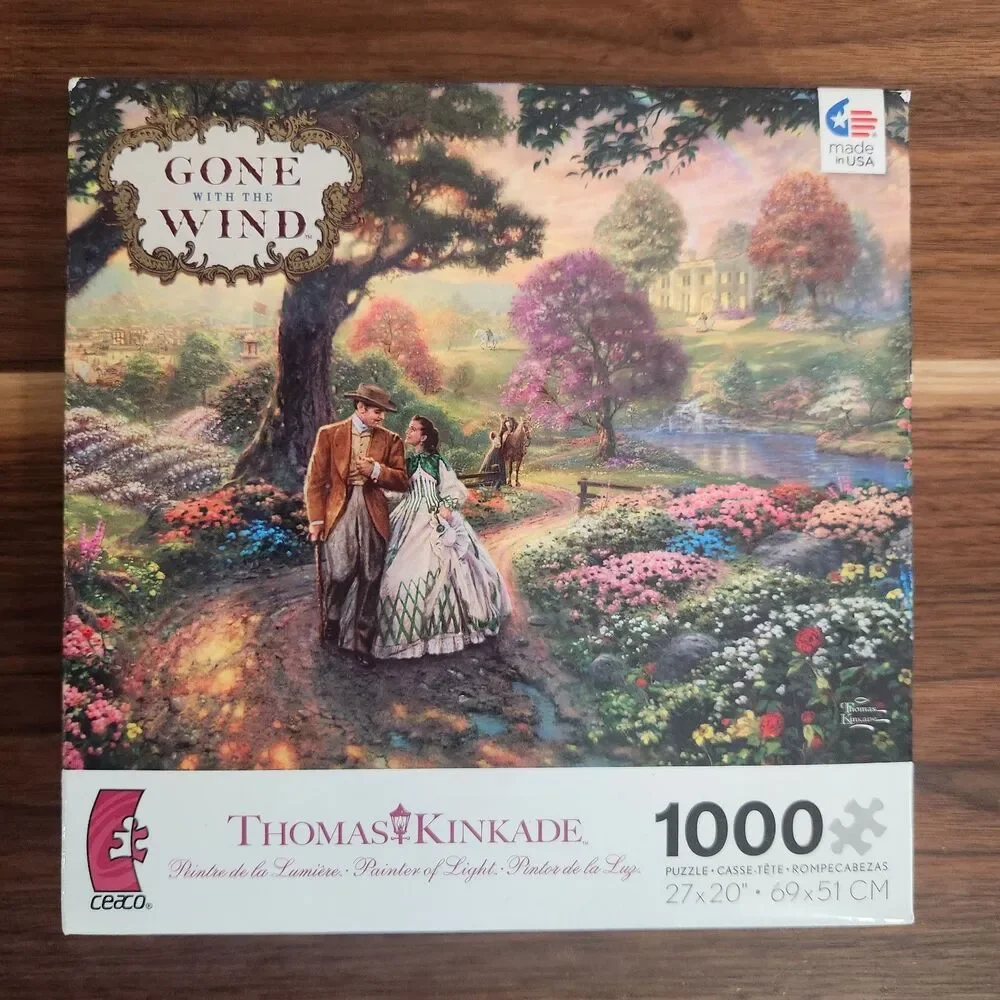 Thomas Kinkade Gone With The Wind 1000 Piece Puzzle 27” X 20